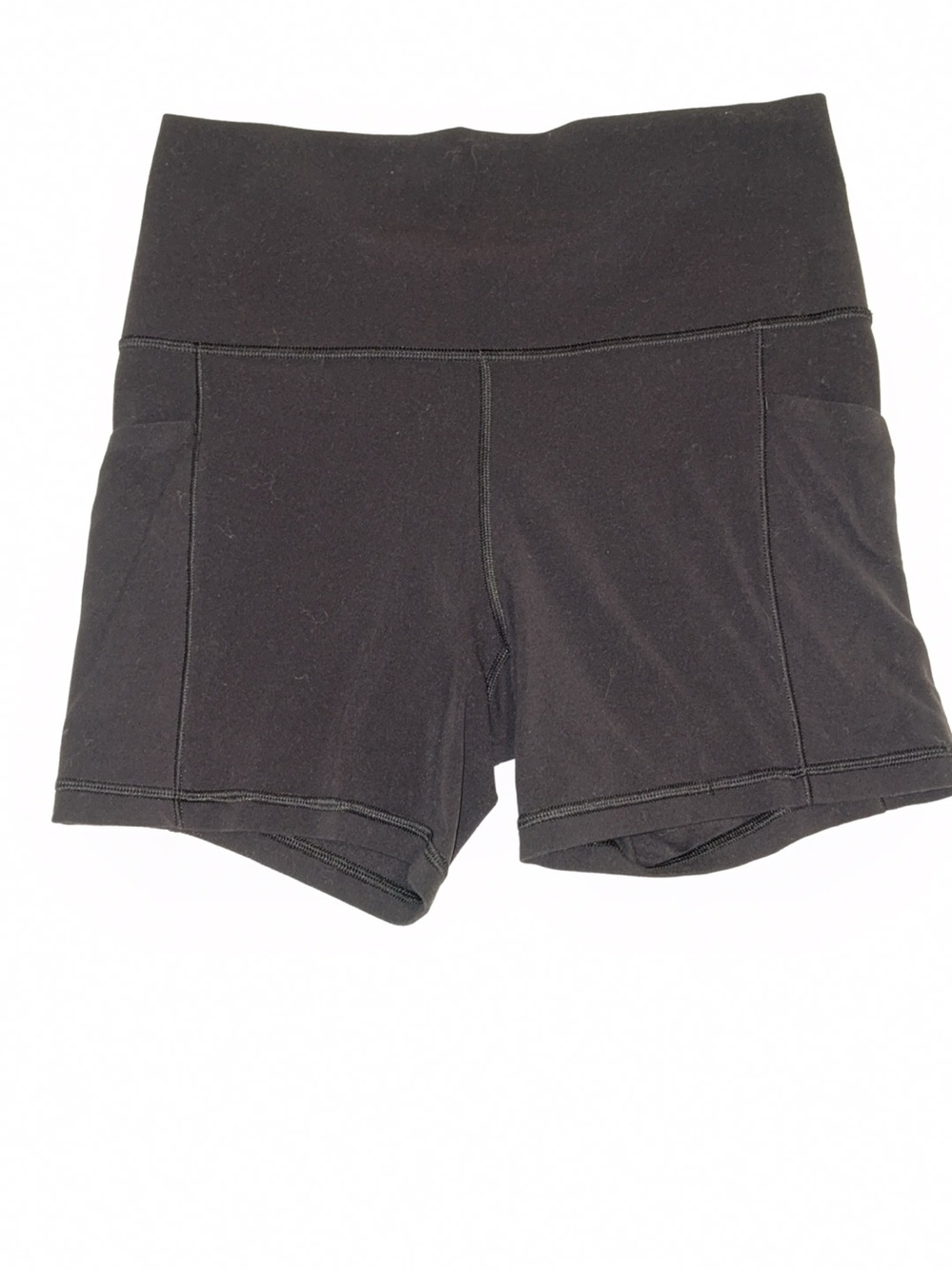 Athleta Black High-Rise Bike Shorts with Side Pockets
